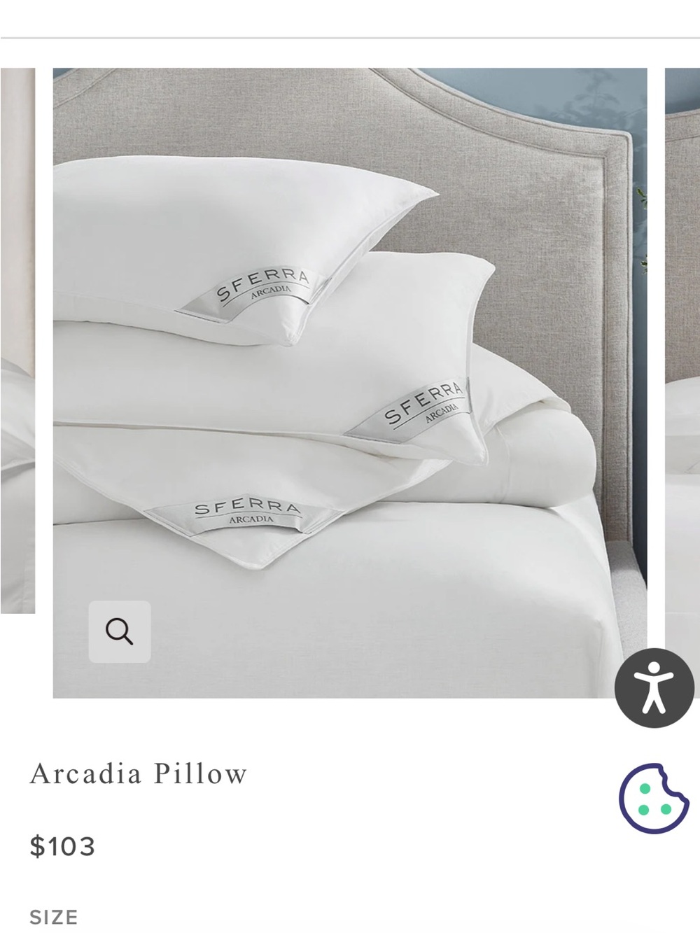 2 BRAND NEW SFERRA Arcadia Pillows - Soft Support